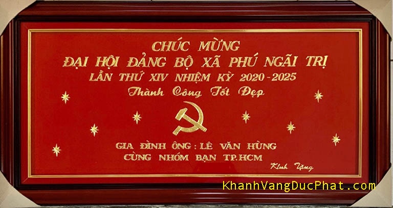 tranh khánh vàng quà tặng lưu niệm đại hội đảng